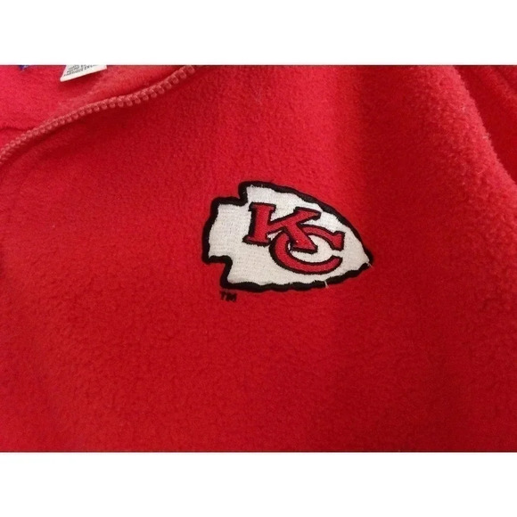 Vintage Kansas City Chiefs 1/4 Zip Fleece Jacket Pro Line Logo Athletic XL - Picture 3 of 11